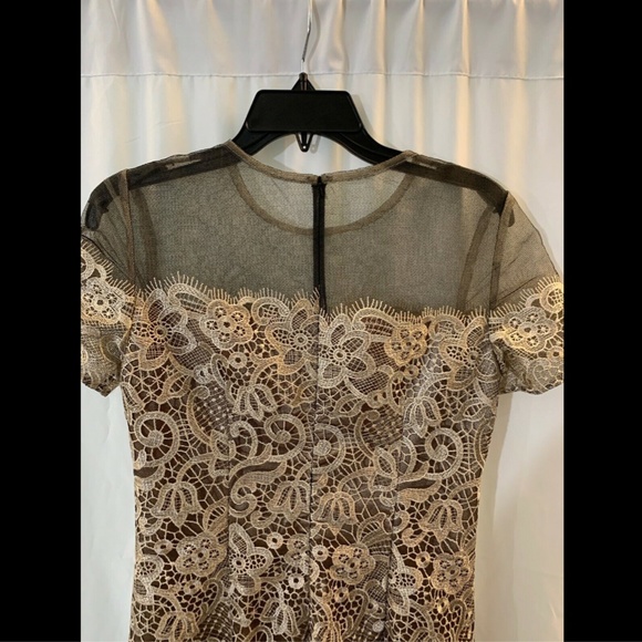 NEW $258 JS Collections Embroidered Lace Sheath Dress‎ in Nude/Black [SZ 6 ] - Picture 6 of 8